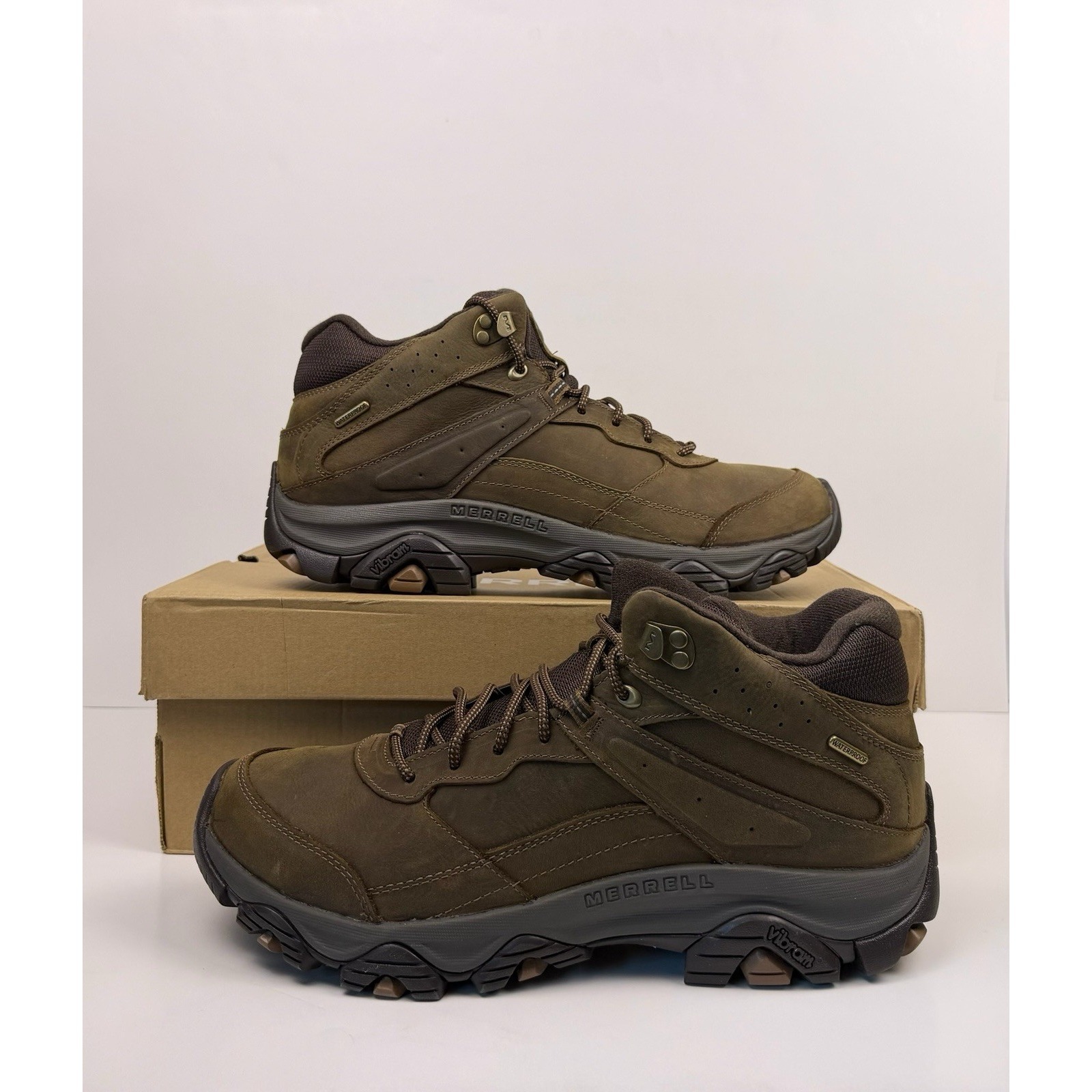 Merrell Moab Adventure 3 Mid Wp Men's Size 10.5 Hiking Boots Earth Brown J00382z